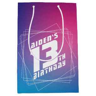 Cool boy's birthday party medium gift bag