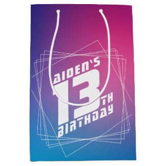 Cool boy's birthday party medium gift bag