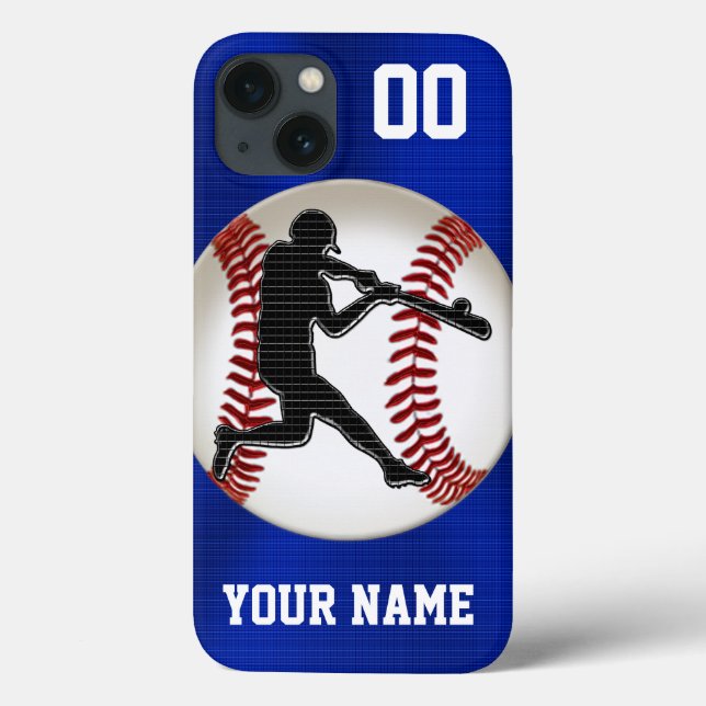 Cool Boys Blue PERSONALIZED Baseball Phone Cases (Back)