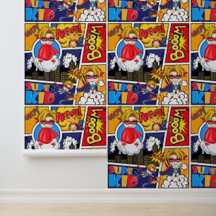 Cool boys comic pop tiled wallpaper