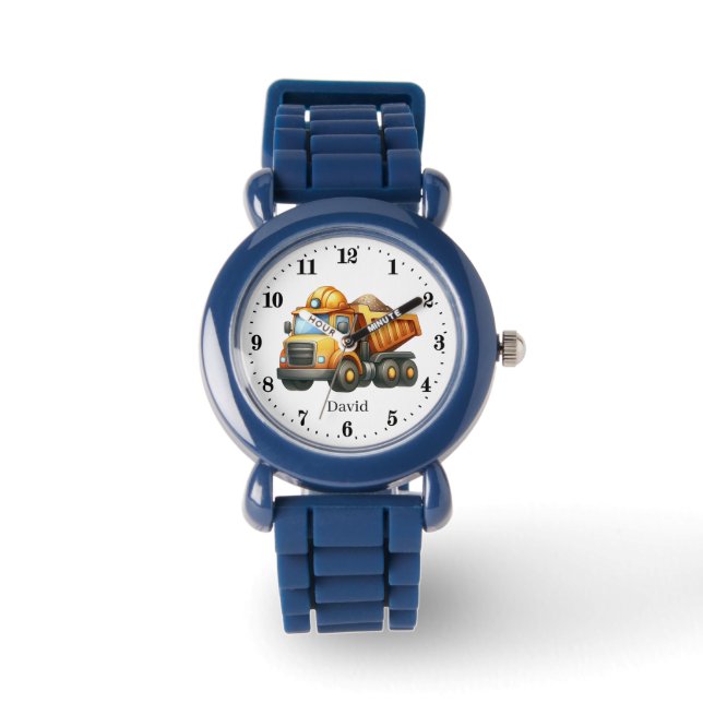 Cool boys construction lovers customisable  watch (Front)