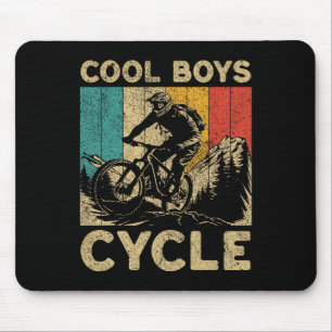 Cool Boys Cycle Bicycle Riding Cyclist Boys Kids Mouse Mat