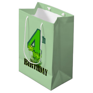 Cool boys dinosaur party 4th medium gift bag