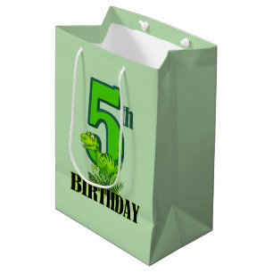 Cool boys dinosaur party 5th medium gift bag