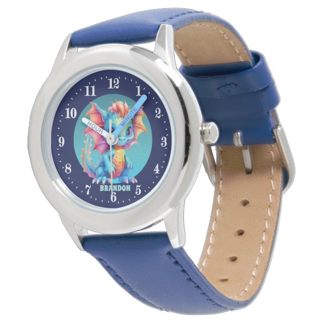 cool boys dragon lovers add name watch (Angled)