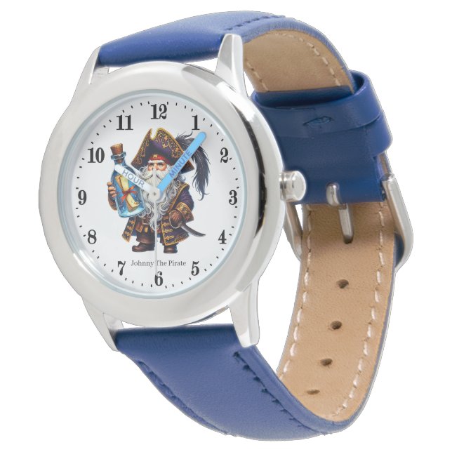 Cool boys pirate add name watch (Angled)