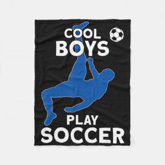Cool Boys Play Soccer  Fleece Blanket