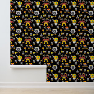 Cool Boys robot lovers tiled Wallpaper