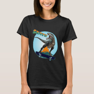 Cool Boys Skateboarding T Rex Dinosaur Skateboard  T-Shirt