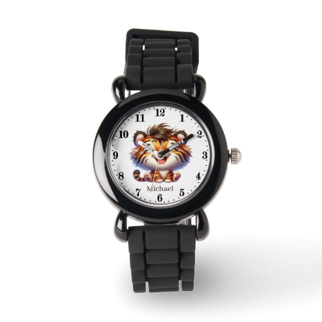 Cool boys tiger add name watch (Front)