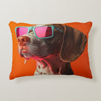 Cool bracco italiano dog with sunglasses decorative cushion