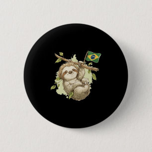 Cool Brazilian Sloth Costume For Boys And Girls  6 Cm Round Badge
