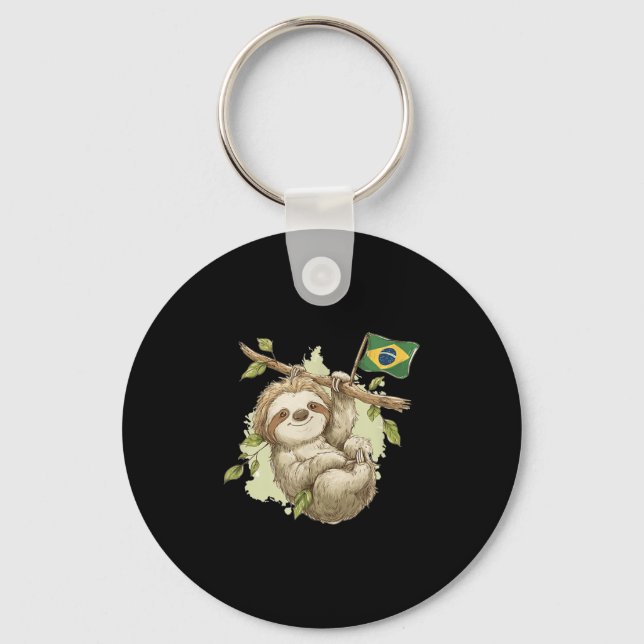 Cool Brazilian Sloth Costume For Boys And Girls  Key Ring (Front)