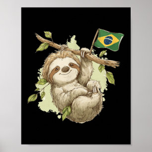 Cool Brazilian Sloth Costume For Boys And Girls Poster