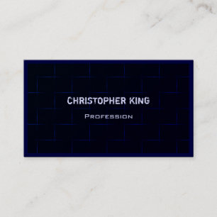 Cool Bricks Pattern Dark Blue Black Professional Business Card