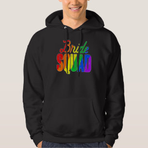 Cool Bride Squad Lgbt Pride Rainbow Flag Bachelore Hoodie