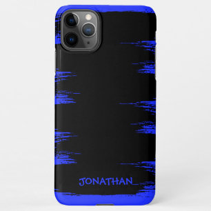 Cool Bright Blue Paint Brush Stroke Custom Name iPhone 11Pro Max Case