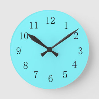 Cool Bright Electric Blue Colour Kitchen Wall Round Clock