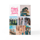 Cool bright pink photos collage grid 21 birthday