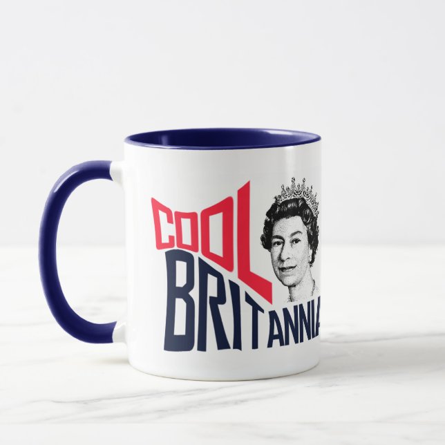 Cool Britannia Queen Elizabeth HRH Born Royal Mug (Left)
