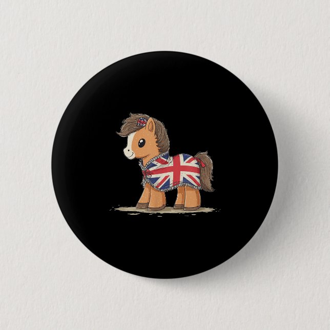 Cool British Horse Costume For Ny Lovers  6 Cm Round Badge (Front)