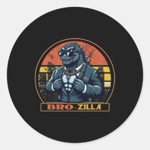 Cool Bro Brozilla Strong Brother Saurus Family Mat Classic Round Sticker
