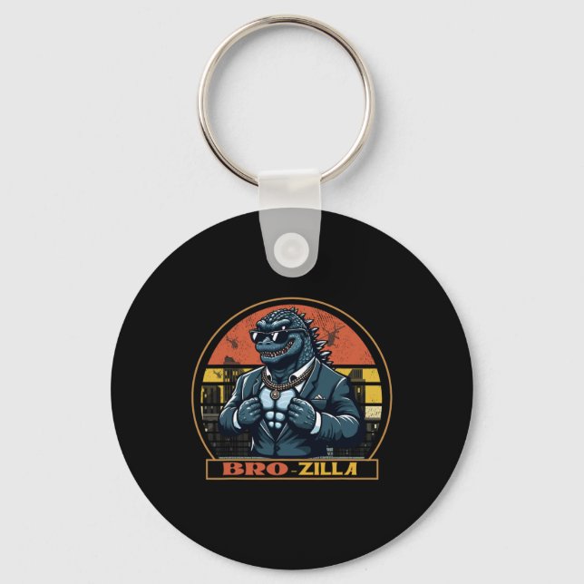 Cool Bro Brozilla Strong Brother Saurus Family Mat Key Ring (Front)