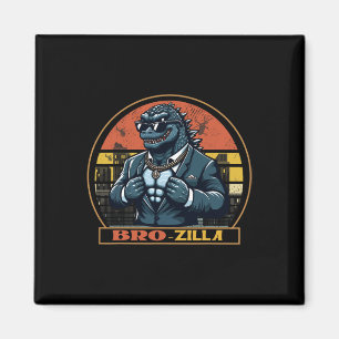 Cool Bro Brozilla Strong Brother Saurus Family Mat Magnet
