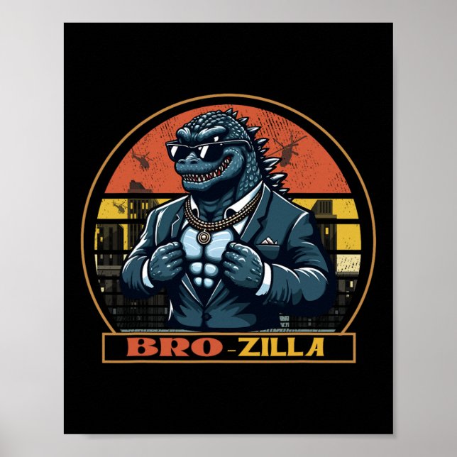 Cool Bro Brozilla Strong Brother Saurus Family Mat Poster (Front)