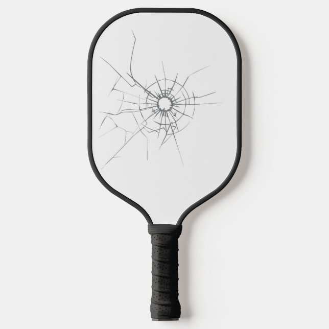 Cool Broken Glass with Hole Pickleball Paddle (Front)