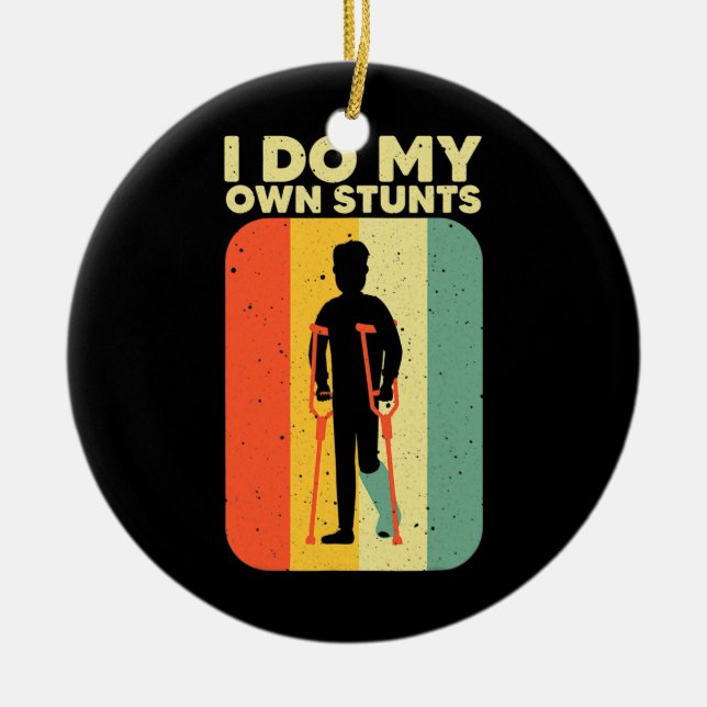 Cool Broken Leg Design For Men Women Broken Leg Ceramic Tree Decoration (Front)