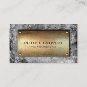 Cool Bronze Plaque Grey Concrete Generic Business Business Card