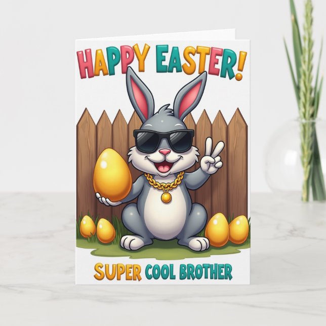 Cool Brother Easter Bunny Card (Front)