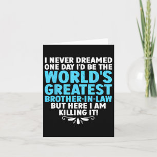 Cool Brother In Law Art For Men Boys Future Brothe Card