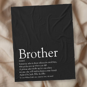 Cool Brother Modern Black and White Fun Fleece Blanket