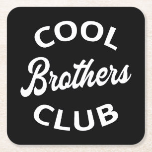 Cool Brothers Club I Square Paper Coaster