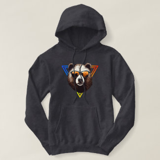 Cool Brown Bear with Sunglasses Fun Hoodie