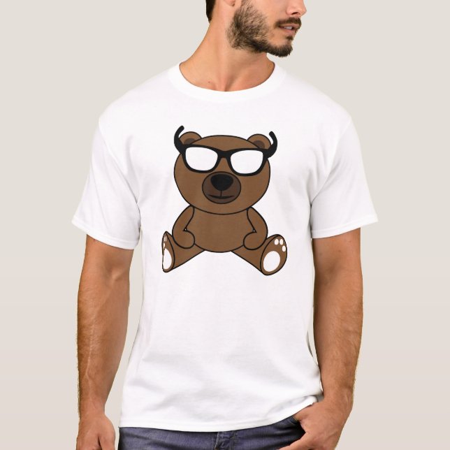 Cool brown bear with sunglasses tshirt (Front)