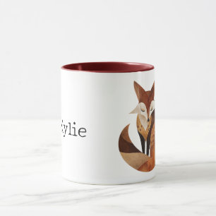 Cool Brown Cream Orange Fox Mug