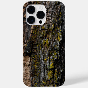Cool Brown mossy wood bark with yellow lichen Case-Mate iPhone 14 Pro Max Case