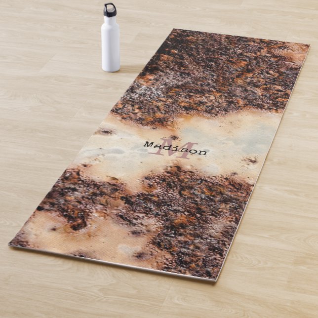 Cool brown rusty metal texture Custom name Yoga Mat (In Situ)