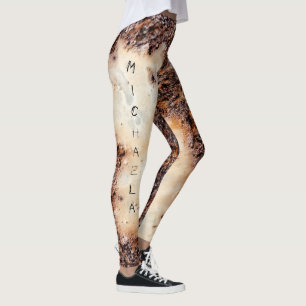 Cool brown rusty metal texture Your name Leggings