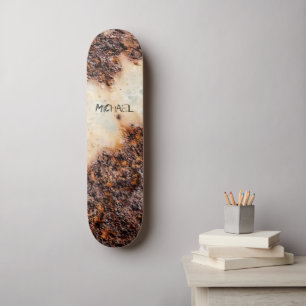 Cool brown rusty metal texture Your name Skateboard