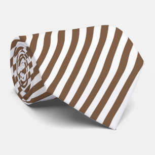Cool brown white stripe pattern  tie
