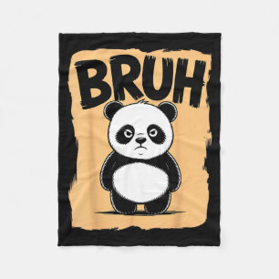 Cool Bruh Panda Men Women Kids Teens Funny Bruh Pa Fleece Blanket