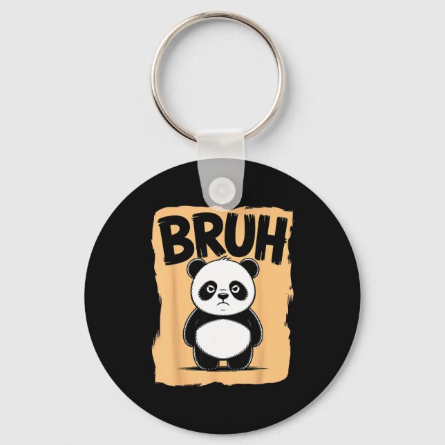 Cool Bruh Panda Men Women Kids Teens Funny Bruh Pa Key Ring (Front)
