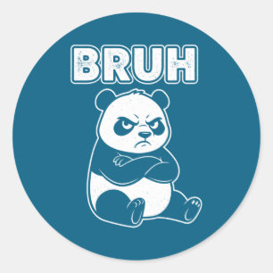 Cool Bruh Panda Men Women Kids Teens Funny Panda L Classic Round Sticker