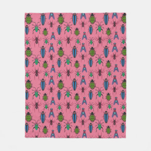 Cool Bugs Pattern Fleece Blanket