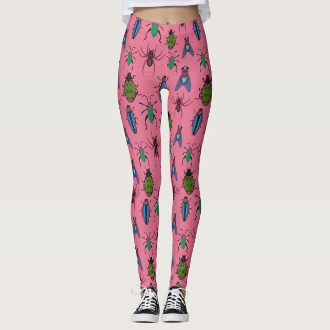 Cool Bugs Pattern Leggings (Front)
