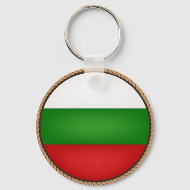 Cool Bulgaria Flag Seal Key Ring (Front)